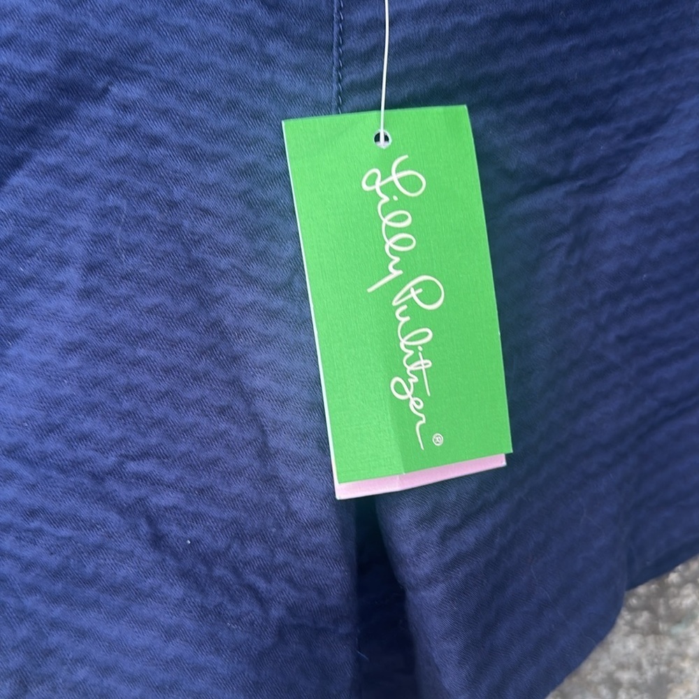 NWT Lilly Pulitzer Adie Short True Navy Seersucker Textured Size 6 - Picture 4 of 5